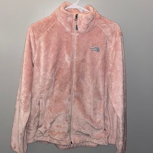 Light pink fuzzy Northface zip up